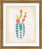 Framed Collage Cactus I on Graph Paper