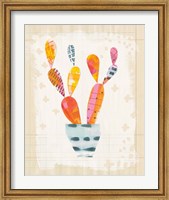 Framed Collage Cactus IV on Graph Paper