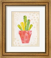 Framed Collage Cactus VI on Graph Paper