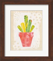 Framed Collage Cactus VI on Graph Paper