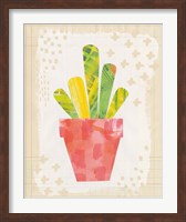 Framed Collage Cactus VI on Graph Paper