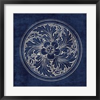 Framed Rosette II Indigo