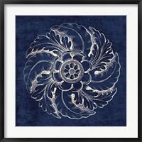 Framed Rosette IV Indigo