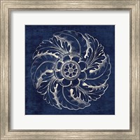 Framed Rosette IV Indigo