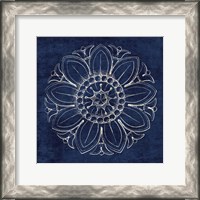 Framed Rosette VII Indigo