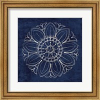 Framed Rosette VII Indigo