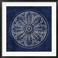 Framed Rosette VIII Indigo