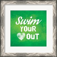 Framed Swim Your Heart Out - Green Vintage