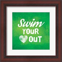 Framed Swim Your Heart Out - Green Vintage