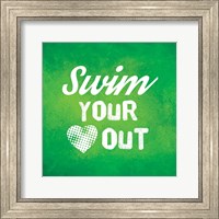 Framed Swim Your Heart Out - Green Vintage
