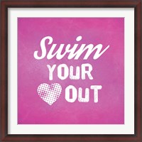 Framed Swim Your Heart Out - Pink Vintage