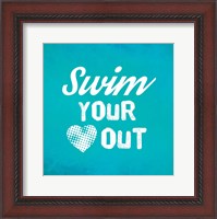 Framed Swim Your Heart Out - Teal Vintage