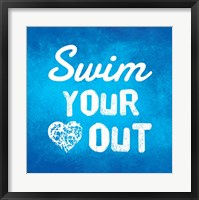 Framed Swim Your Heart Out - Blue