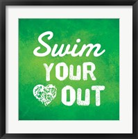 Framed Swim Your Heart Out - Green