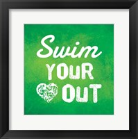 Framed Swim Your Heart Out - Green