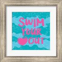 Framed Swim Your Heart Out - Teal Pink