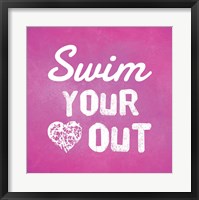 Framed Swim Your Heart Out - Pink