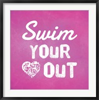 Framed Swim Your Heart Out - Pink