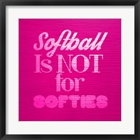 Framed Softball is Not for Softies - Pink