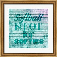 Framed Softball is Not for Softies - Teal White