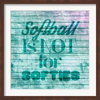 Framed Softball is Not for Softies - Teal White