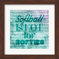 Framed Softball is Not for Softies - Teal White