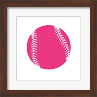 Framed Pink Softball on White