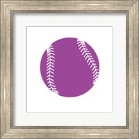 Framed Violet Softball on White