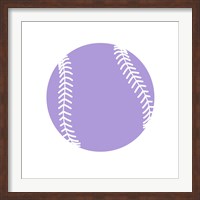 Framed Purple Softball on White