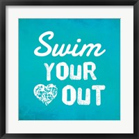 Framed Swim Your Heart Out - Teal