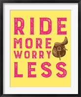 Framed Ride More Worry Less - Yellow