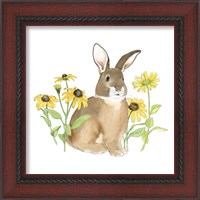 Framed 'Wildflower Bunnies III Sq' border=