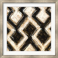 Framed Black and Gold Geometric III Crop