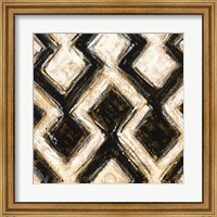 Framed Black and Gold Geometric III Crop