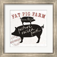 Framed Farm Linen Pig Black