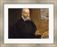 Framed Portrait of Giulio Clovio Holding the Farnese Hours