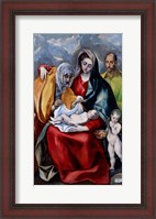 Framed Holy Family with Saint Anne, Saint Joseph and the child Saint John the Baptist