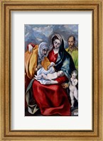 Framed Holy Family with Saint Anne, Saint Joseph and the child Saint John the Baptist