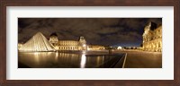 Framed Musee Du Louvre Lit Up at Dusk, Paris, France