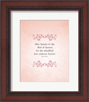 Framed Psalm 136:26, Give Thanks (Peach)