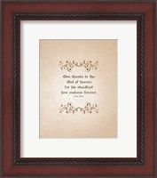 Framed Psalm 136:26, Give Thanks (Beige)