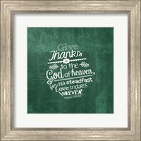 Framed Psalm 136:26, Give Thanks (Green)