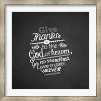 Framed Psalm 136:26, Give Thanks (Chalkboard)