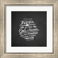 Framed Psalm 136:26, Give Thanks (Chalkboard)