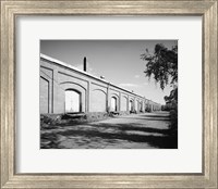 Framed PERSPECTIVE VIEW OF SIDE - Norfolk and Western Freight Depot, Ninth and Eleventh Streets at bank of James River, Lynchburg