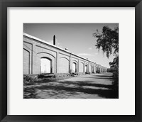Framed PERSPECTIVE VIEW OF SIDE - Norfolk and Western Freight Depot, Ninth and Eleventh Streets at bank of James River, Lynchburg