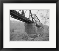 Framed GENERAL VIEW NORTH, SOUTHEAST SIDE FROM SOUTHEAST BANK. - Joshua Falls Bridge, Spanning James River at CSX Railroad, Lynchburg