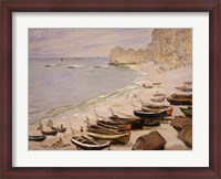 Framed Boats on the Beach at Etretat, 1883