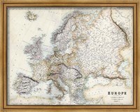 Framed Pastel Map of Europe