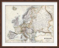 Framed Pastel Map of Europe